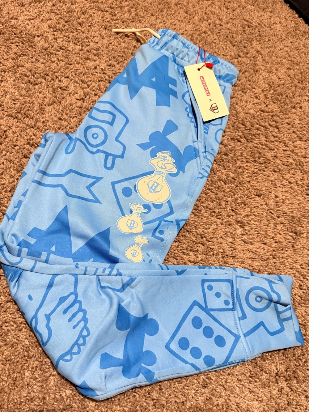 Monopoly Baseball Lifestyle 101 Light Blue Graphic Jogger Sweatpants for Kids